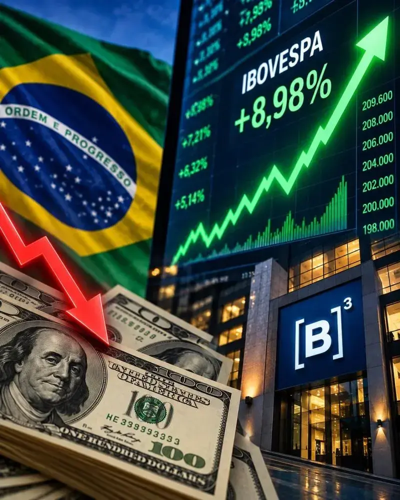Bolsa dispara após 1º turno e dólar cai abaixo de R$ 5